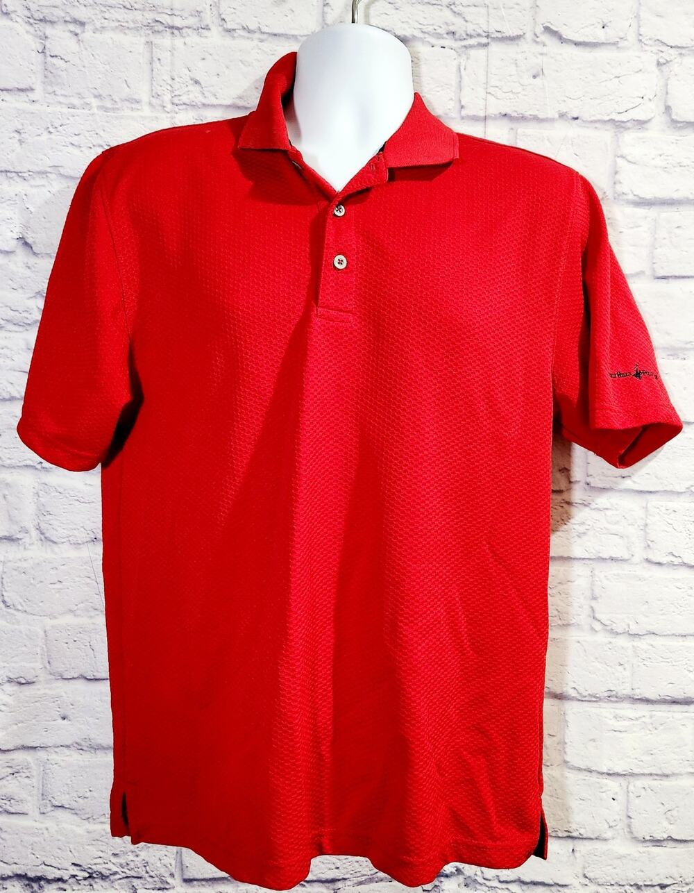 Beverly Hills Polo Club Red Short Sleeve Polo Shirt Medium Lightweight Soft